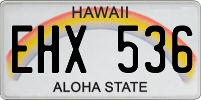 HI license plate EHX536