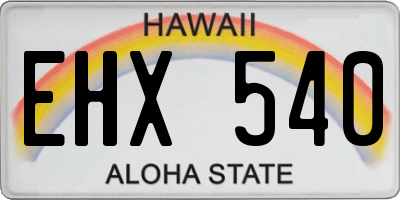 HI license plate EHX540