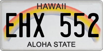 HI license plate EHX552