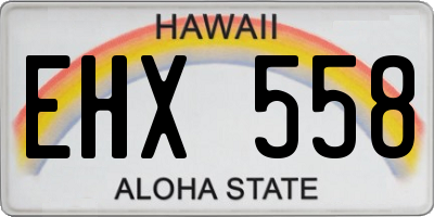 HI license plate EHX558