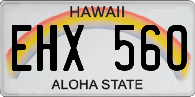 HI license plate EHX560