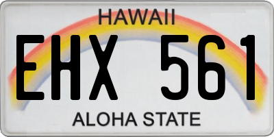 HI license plate EHX561
