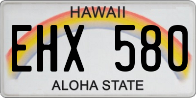 HI license plate EHX580
