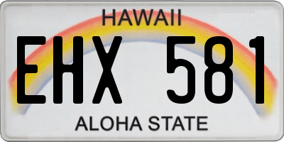 HI license plate EHX581