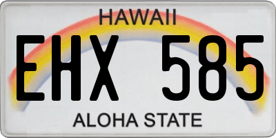 HI license plate EHX585