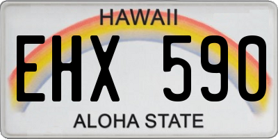 HI license plate EHX590