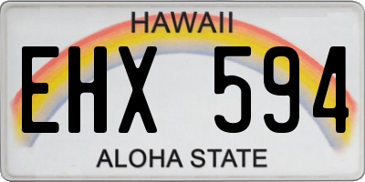 HI license plate EHX594