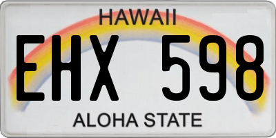 HI license plate EHX598