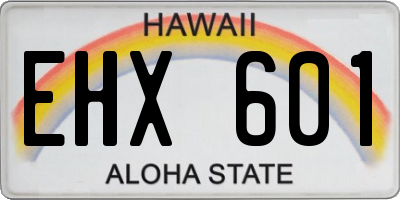 HI license plate EHX601
