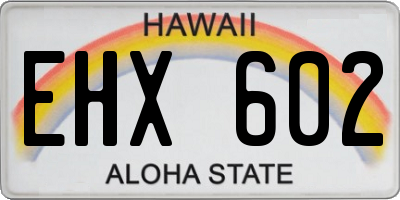 HI license plate EHX602