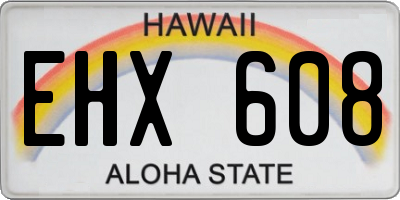 HI license plate EHX608