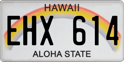 HI license plate EHX614