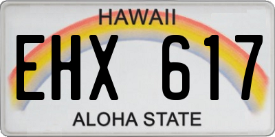 HI license plate EHX617