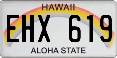 HI license plate EHX619