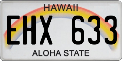 HI license plate EHX633