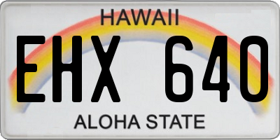 HI license plate EHX640