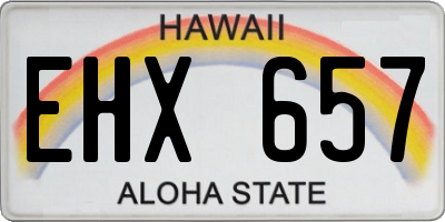 HI license plate EHX657