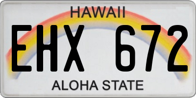 HI license plate EHX672