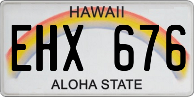 HI license plate EHX676