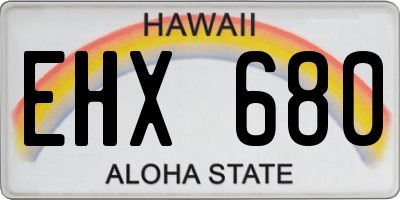 HI license plate EHX680