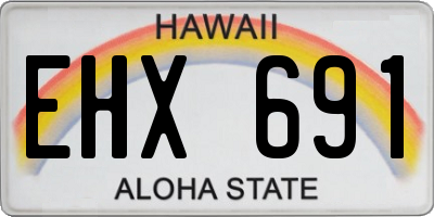 HI license plate EHX691