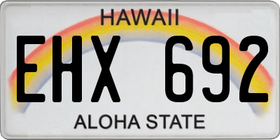 HI license plate EHX692