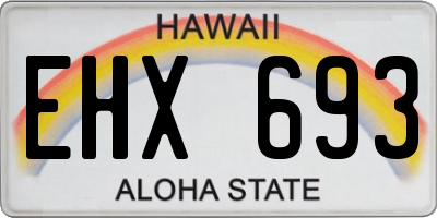 HI license plate EHX693