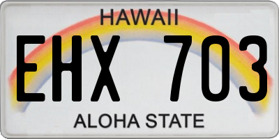 HI license plate EHX703