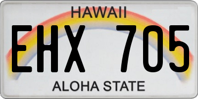 HI license plate EHX705