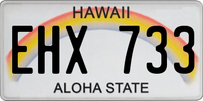 HI license plate EHX733