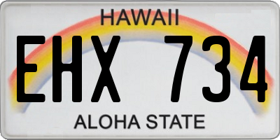 HI license plate EHX734