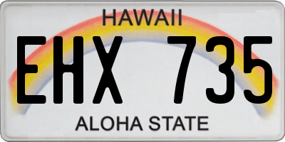 HI license plate EHX735