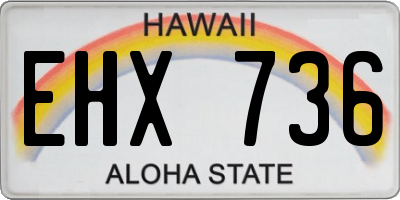 HI license plate EHX736