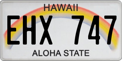 HI license plate EHX747