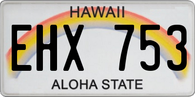 HI license plate EHX753