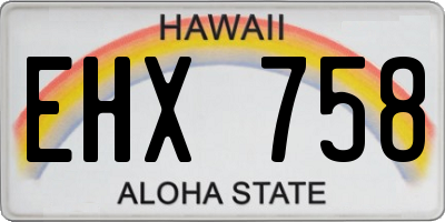 HI license plate EHX758