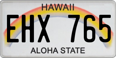 HI license plate EHX765