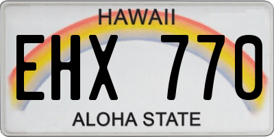 HI license plate EHX770