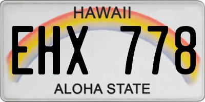 HI license plate EHX778