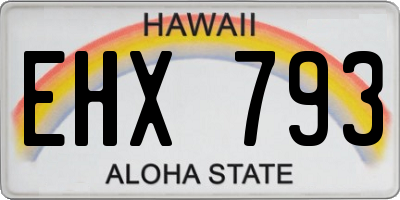 HI license plate EHX793