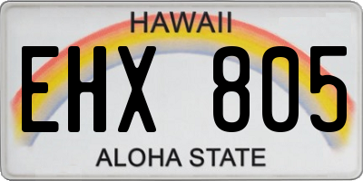 HI license plate EHX805