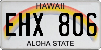 HI license plate EHX806