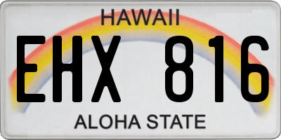 HI license plate EHX816