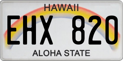 HI license plate EHX820