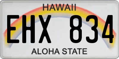 HI license plate EHX834