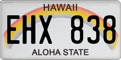 HI license plate EHX838