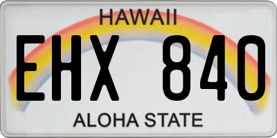 HI license plate EHX840