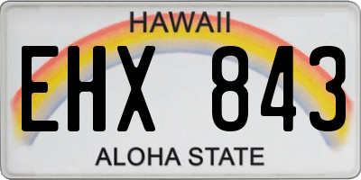 HI license plate EHX843