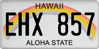 HI license plate EHX857