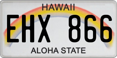 HI license plate EHX866